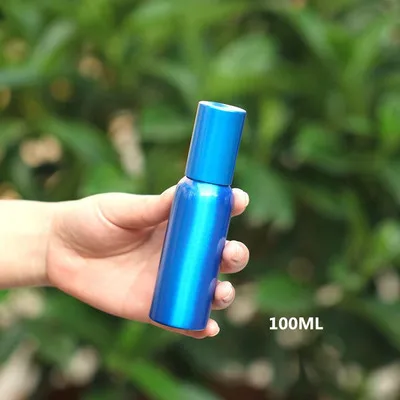 100ml 1pcs 1-2 шт 30-500 мл синяя алюминиевая пустая бутылка-спрей синяя крышка мелкий туман заправка/Серебряный распылитель Косметическая банка образец подпакет путешествия - Цвет: 100ml 1pcs