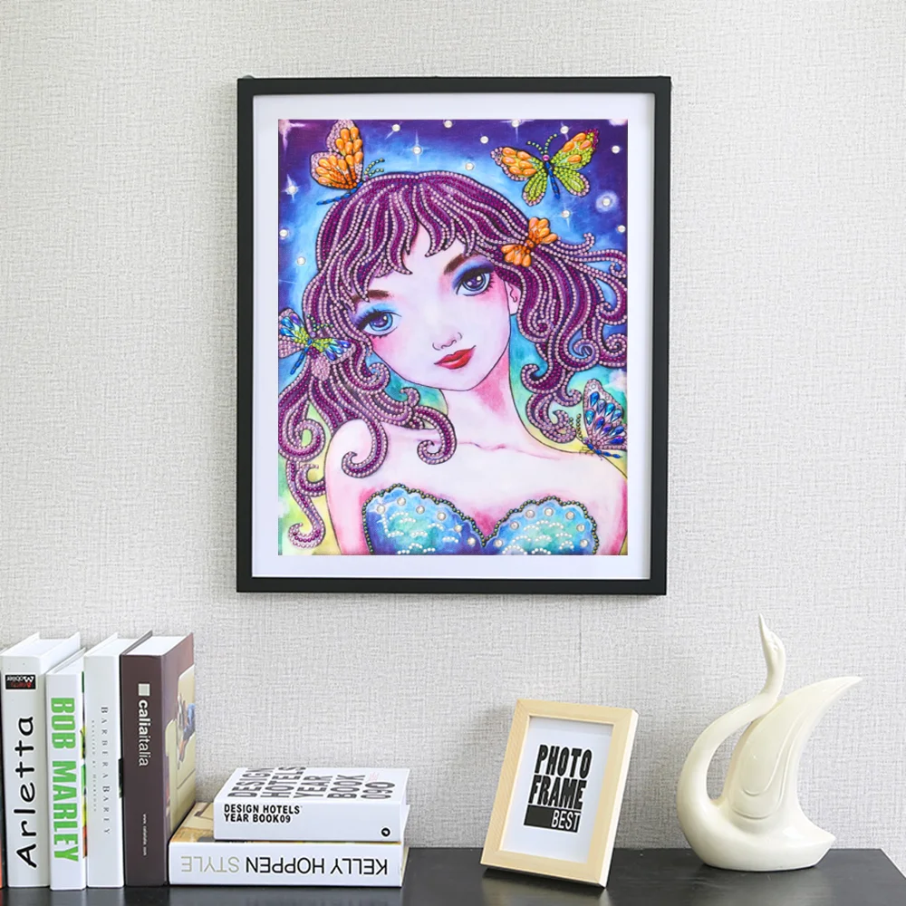 

Rhinestone 5D Special Shaped Diamond Painting Girl DIY Embroidery Kit Art Interior Decoration Diamond Painting Cross Stitch