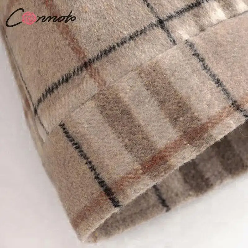 Conmoto/зимние клетчатые куртки и пальто из искусственной смеси; Женские Короткие Куртки из искусственной шерсти; женская уличная верхняя одежда