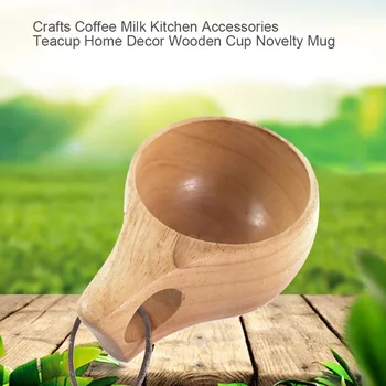 

Home Decor Novelty Mug Teacup Gift Water Wooden Cup Coffee Milk Drinkware Drinking Reusable Travel Kitchen Accessories Handmade