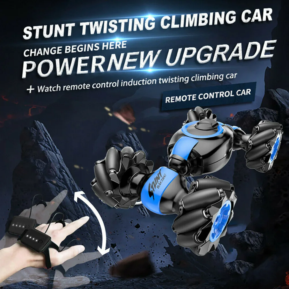 2.4GHz Twisting Vehicle RC Car Transforming Stunt Toy Remote Control 4 Channels Mini Smart ABS Gesture Sensing USB Rechargeable