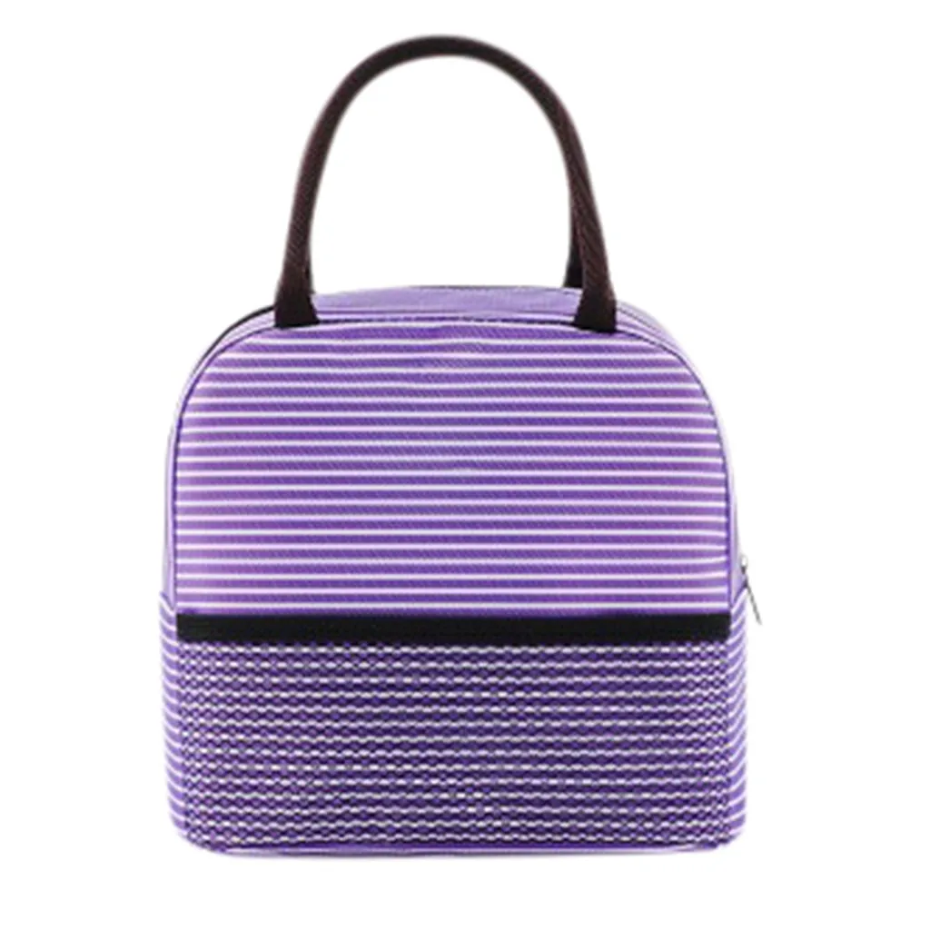 Women Simple Canvas Bag Waterproof Insulated Lunch Bags Retro Fashion Shoulder Bucket Bag Portable Bucket Dinner Box Food Case