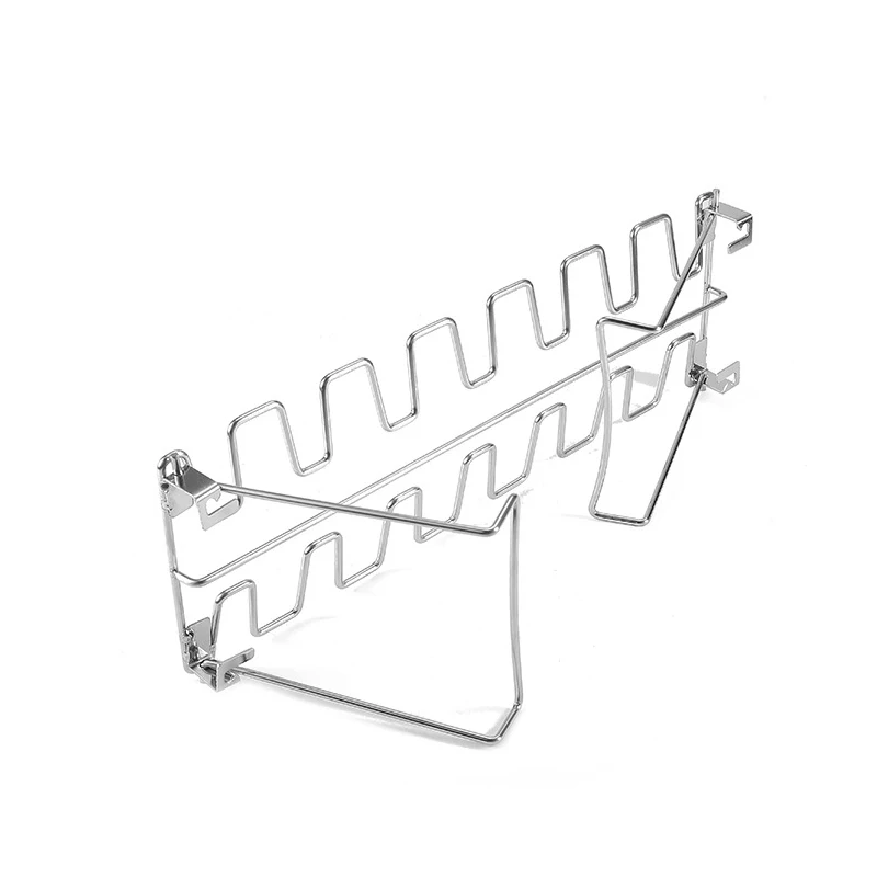 Portable Stainless Steel Folding Chicken Leg Rack With Tray Household Oven Barbecue Plate BBQ Barbecue Tool Utensils