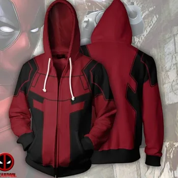 

Wade Winston Wilso Deadpool 2 Cosplay Costumes 3D Print X-Men Hoodies Sweatshirt Spring Streetwear Outwear Zipper Jackets