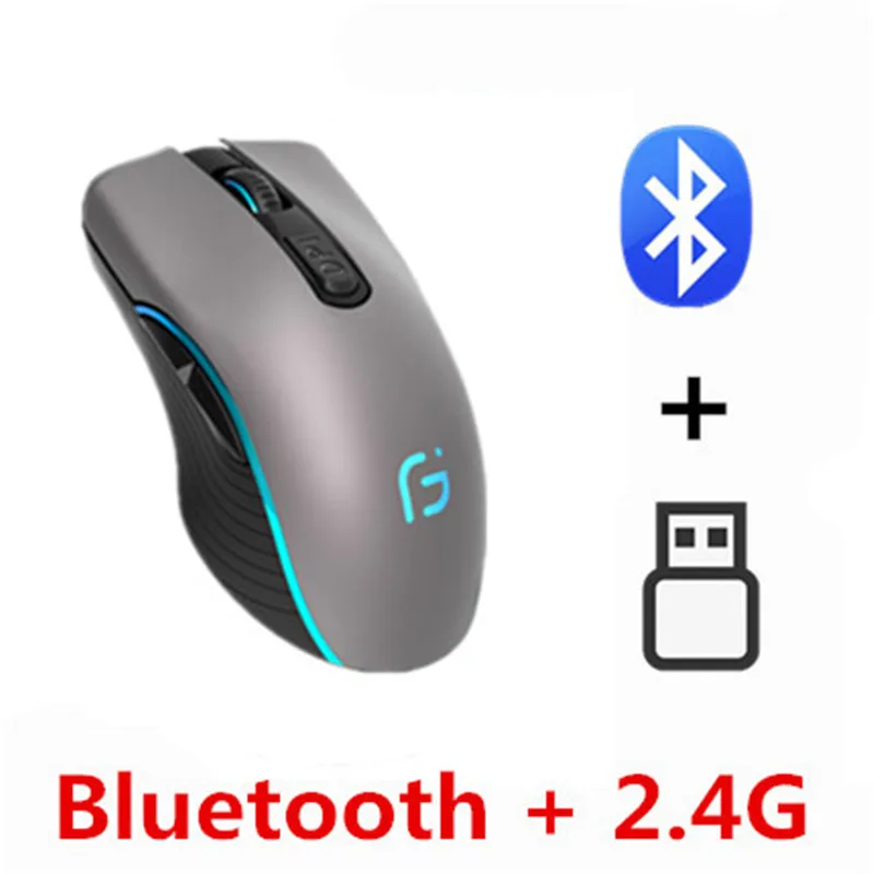 Rechargeable Computer Mouse X9 Dual Mode Bluetooth 4.0 +2.4Ghz Wireless Mause 2400DPI Optical Gaming for PC Laptop led gaming mouse Mice