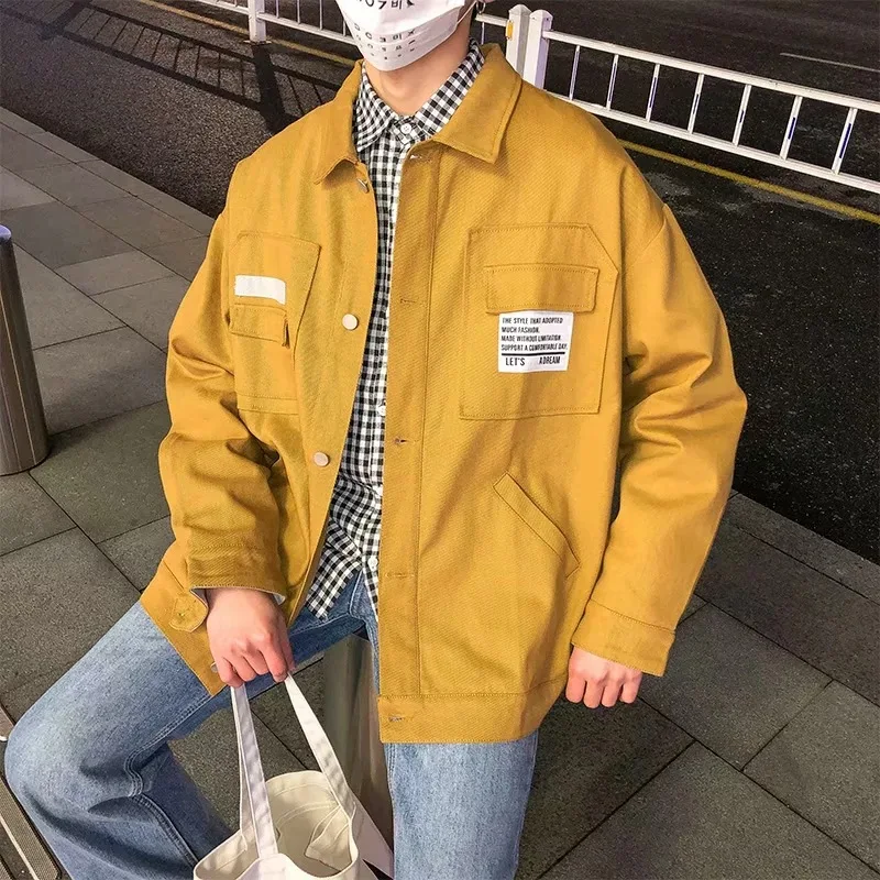 

2019 New Style Men Korean-style Trend Versatile Tops Spring Hong Kong Style Jacket Students Loose Casual Workwear Coat