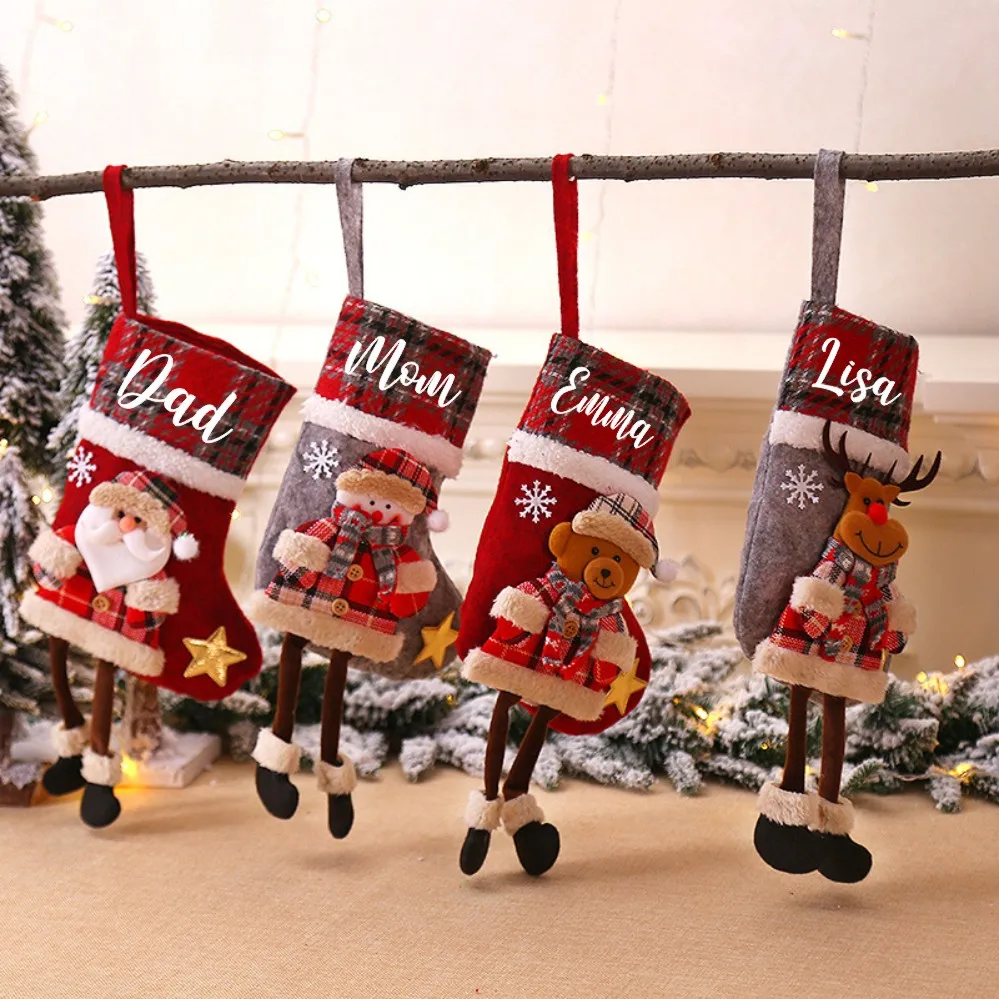 Personalized Christmas Stockings Custom Name Family Stockings Christmas Gift Christmas Stocking Christmas Holiday Decor Ornament