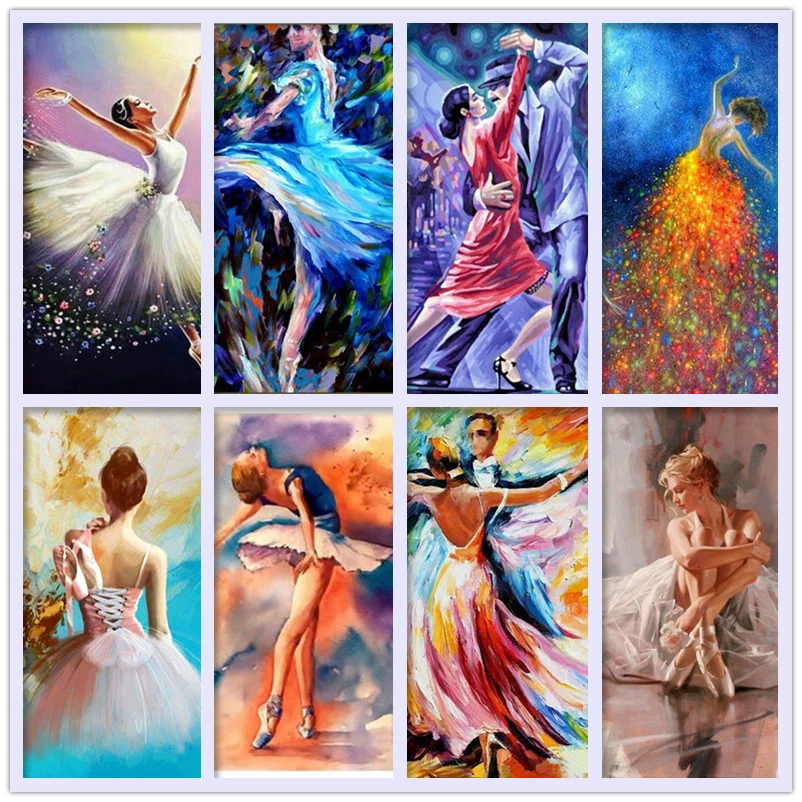 

Abstract Digital Oil Painting Digital Self Oil Painting on Canvas Home Decoration Artwork Ballet Dancer Art Mural 40*50