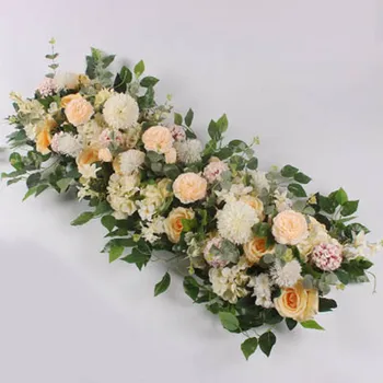 

High Quality 1m/Lot Wedding Flower Wall Stage Or Backdrop Decorative Wholesale Artificial Flower Table Centerpiece