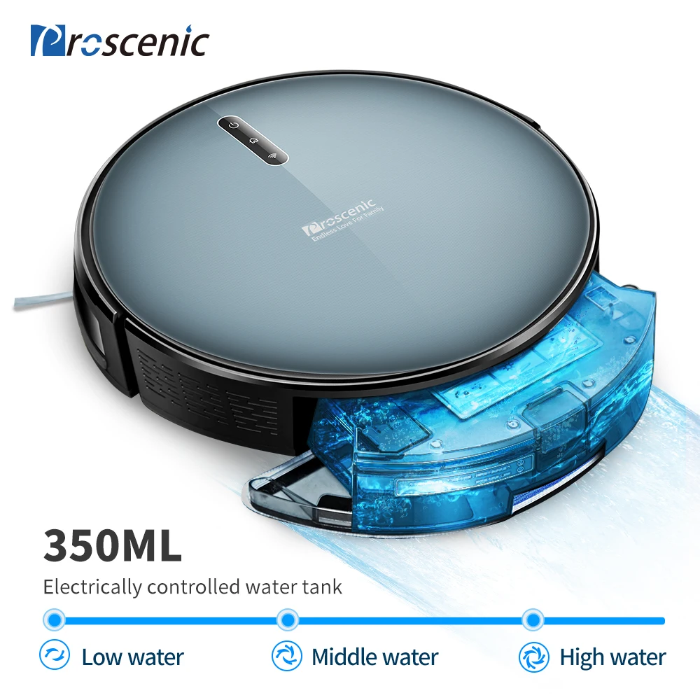 Proscenic 830P Robot Vacuum Cleaner 2000PA Vacuum Sweep Mop Clean 3in1 600ML Dust Box For Home Pets Hair Carpets And Hard Floors