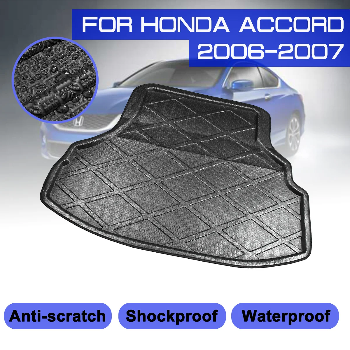 Автомобильный напольный коврик ковер для Honda Accord 2006 2007 задний багажник анти