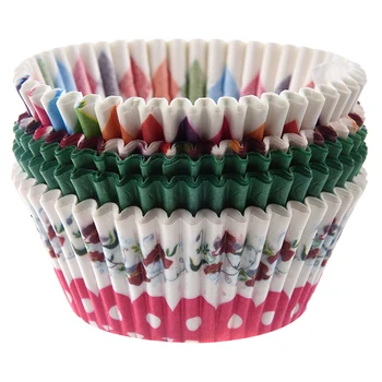 

New 100Pcs Paper Cake Cup Cupcake Cases Liners Muffin Kitchen Baking Wedding Party Pattern and color random