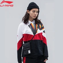 Li-Ning, унисекс, трендовая спортивная толстовка, удобная, Ретро стиль, свободный крой, хлопок, винтажная подкладка, принт, спортивный свитер AWDP379 MWW1611