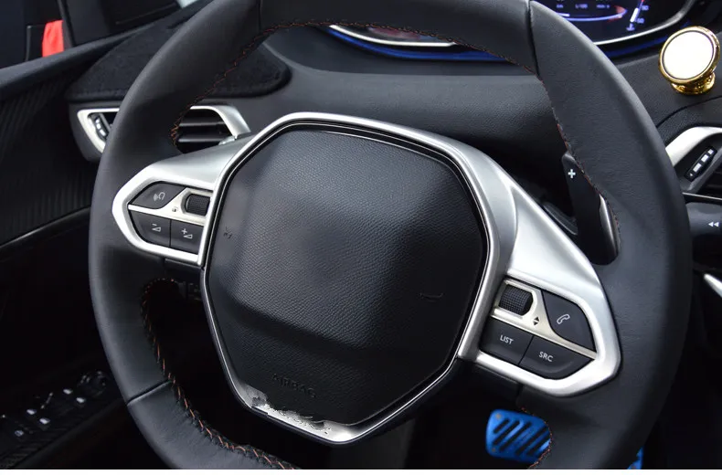 Для Peugeot 508 Allure SW GT 2019 ABS углеродное волокно украшение рулевого колеса автомобиля