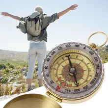 Чистый медный Раскладушка Компас со светящимися карманными часами компас портативный открытый многофункциональный металлический измерительный инструмент M7DC