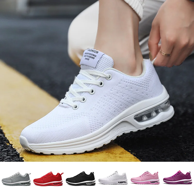 Кроссовки женские с воздушной подушкой Вулканизированная подошва дышащие сетчатые Повседневная модная