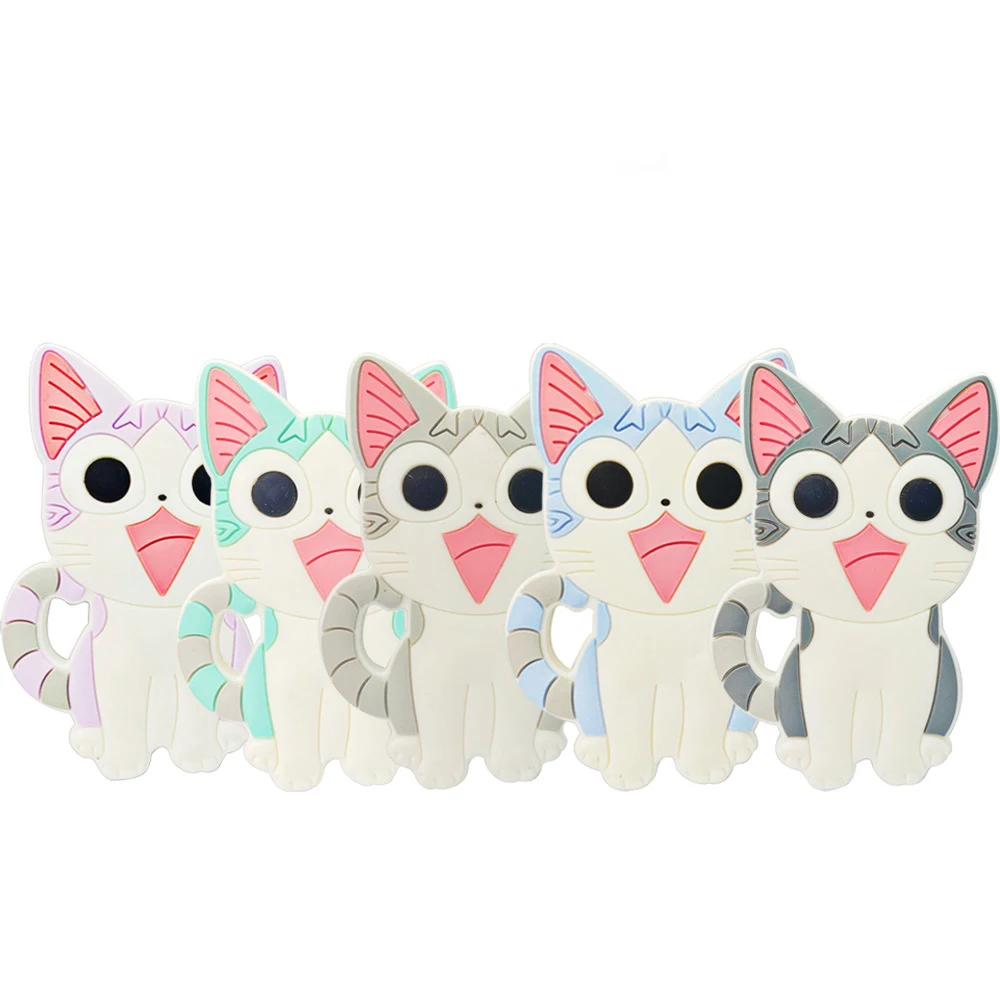 1pc BPA Free Cartoon Silicone Teether Food Grade Silicone Beads DIY Necklace Pendant Toys Accessories Baby Teethers 3