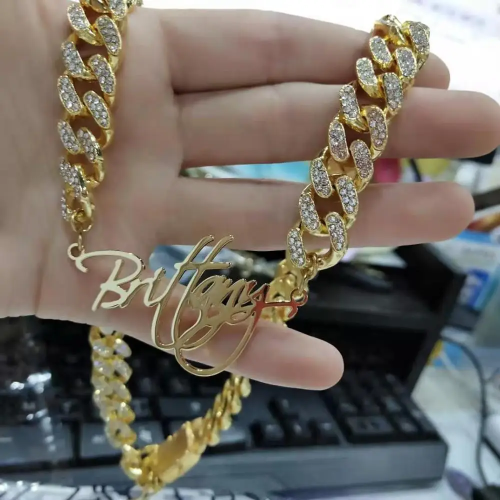 Collar con colgante personalizado con nombre para mujer, collar con