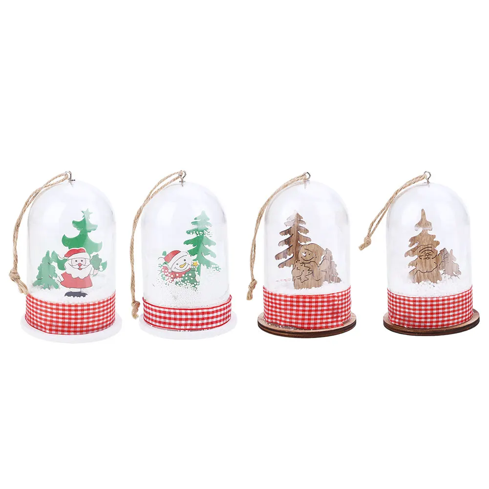 Christmas Santa Claus Micro Landscape With Light Small Crafts Xmas Home Decor