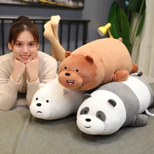 Oreiller en peluche trois ours nus, jouets en peluche doux, coussin en tissu Polyester, cadeaux d'anniversaire confortables
