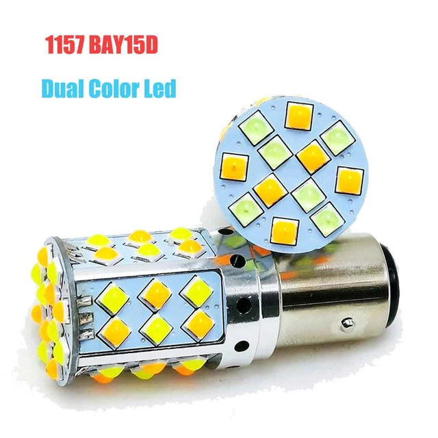 1797 S25 1157 BAY15D P21/5W LED RGB Bulb Amber Yellow White Red 16 Color  Changing Brake Lights Turn Signal Reverse Tail Bright Strobe Car Trunk  Remote