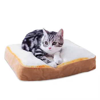 

Kennel Cat Nest Summer Slice Toast Cushion Bread Teddy Four Seasons Cat Detachable Washable Cat Mat