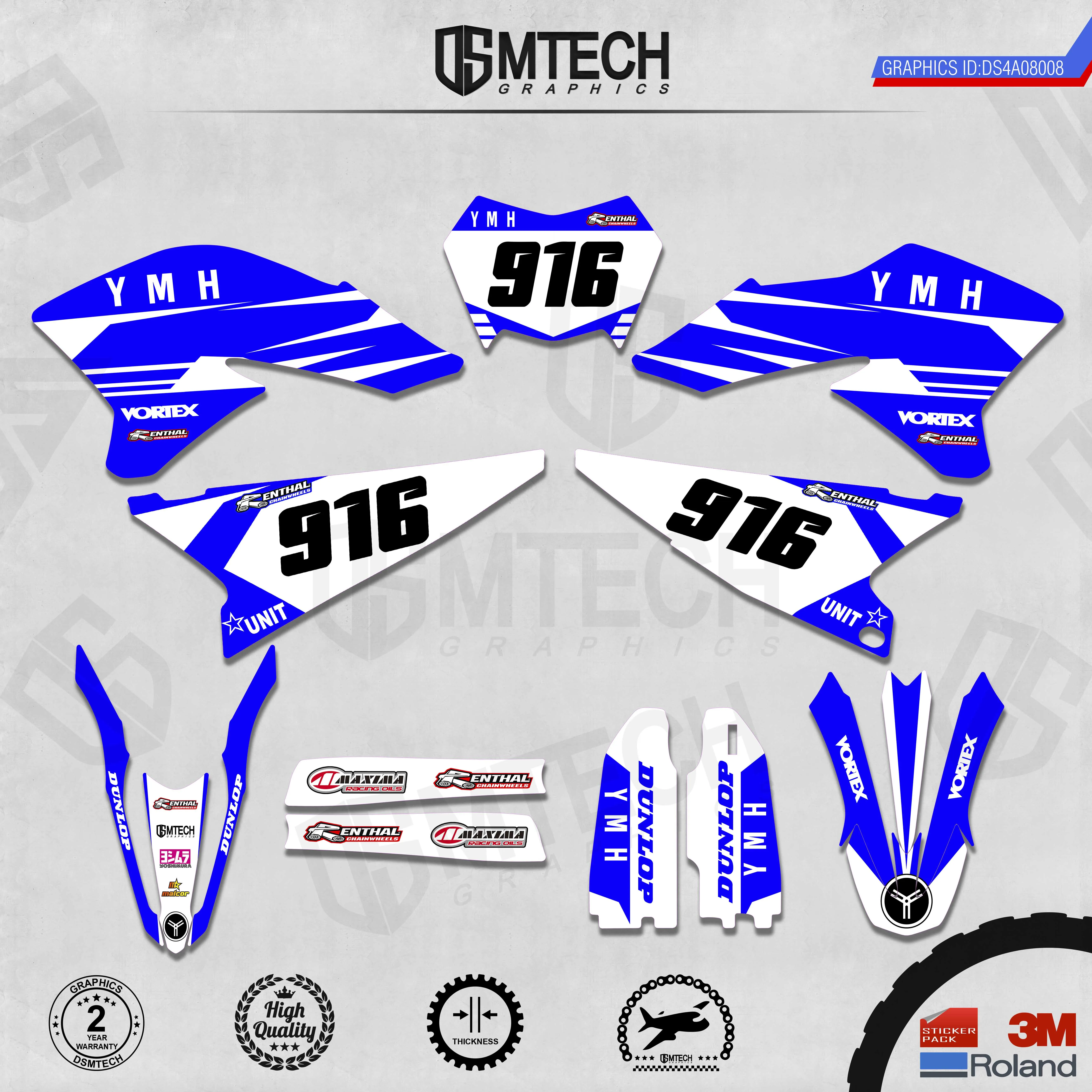 DSMTECH Customized Team Graphics Backgrounds Decals 3M Custom Stickers For  2008-2012 2013-2017 2018-2020  WR250R  008