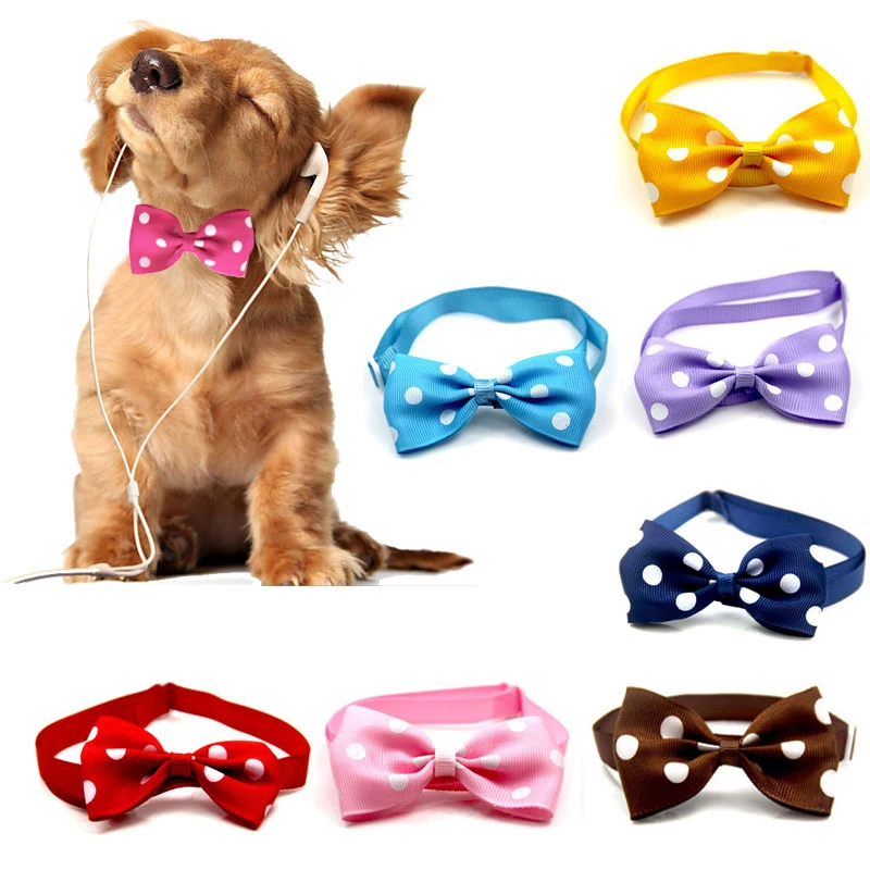 Christmas Cat Dog Collar Holiday Cats Dog Bow Tie Adjustable Neck Strap Cat Dog Grooming Accessories Puppy Cat Necklace