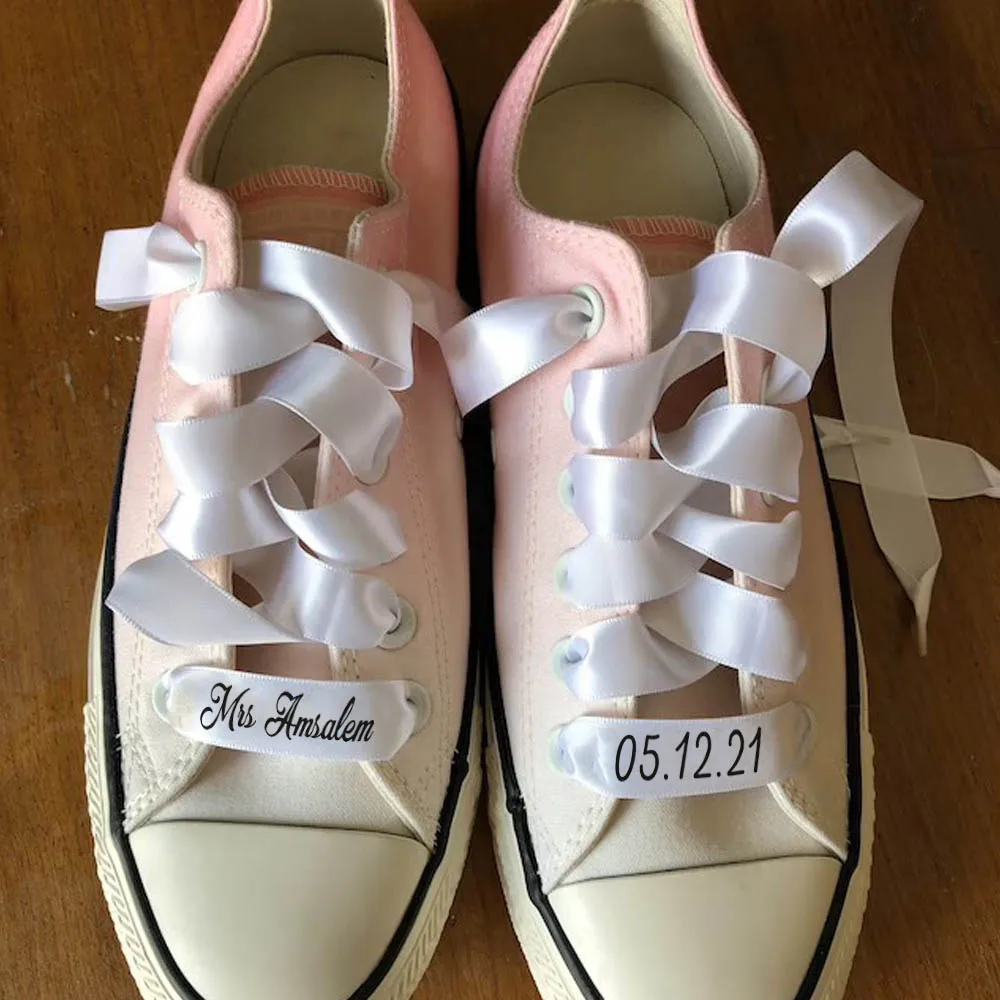 Women Sneakers Shoe Lace 16 colors Personalized Gifts Ribbon Shoelaces Name Sneakers Shoelace Length 80CM/100CM/120CM