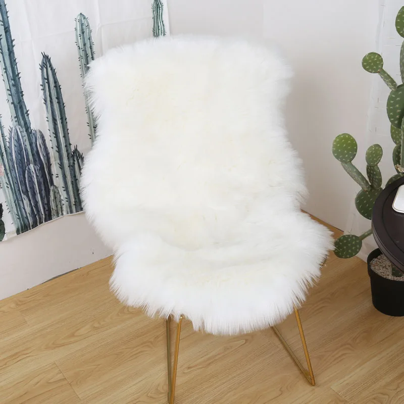 

Imitation wool carpet bedroom bedside blanket chair mat wool Nordic iron chair mat long wool float window blanket