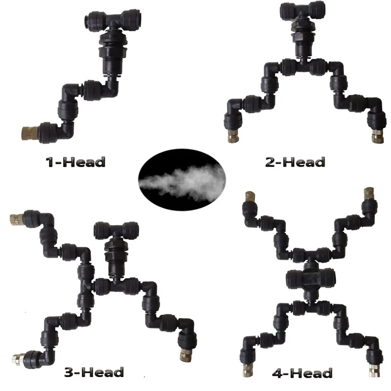 

4-head Garden Watering Reptile Fogger Mister with quick connecting nozzle0.3mm) connect with 1/4'' pipe