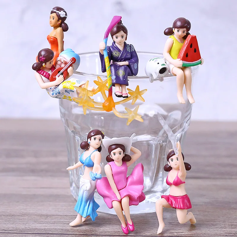 PUTITTO Fuchico на чашке Летняя серия ПВХ фигурка игрушки куклы 7 шт./компл