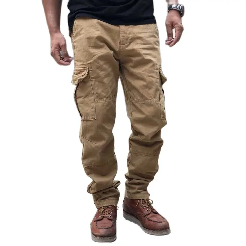 Military Style Cargo Pants Men Casual Pants Cotton Trousers Regular