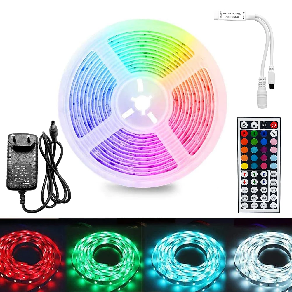 Светодиодная светильник SMD RGB 5 м 12 В постоянного тока 2835 гибкая светодиодная