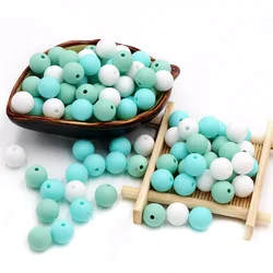 BOBO.BOX 12mm 20pc Silicone Teething Beads baby Chewable Pacifier Clips Children Products Food Grade BPA Free Baby Teether Beads