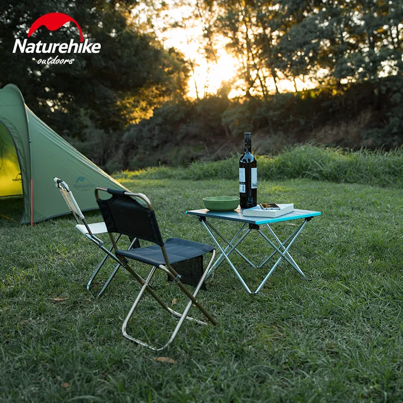  NatureHike Portable Folding Table with Aluminum table top for outdoor camping trips picnic hikes - 