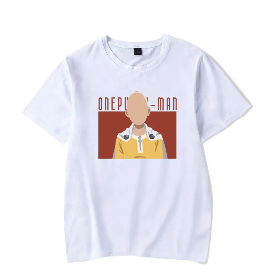 Free Shipping Anime ONE PUNCH-MAN Bald Man Saitama Print T-Shirt Summer Round Neck Short Sleeve