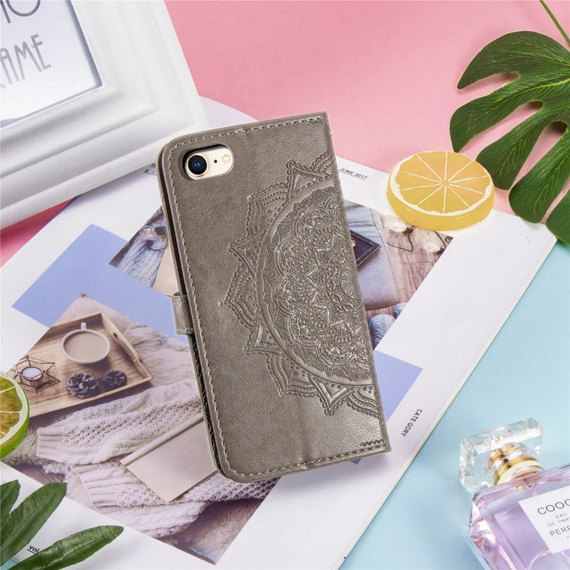 3D Flower Leather Case For iPhone 5 6 6S 7 8 Plus 11 Pro X XS XR Max SE 2020 Flip Wallet Phone Bag Stand Back Cover Fundas 11Pro iphone 7 cover