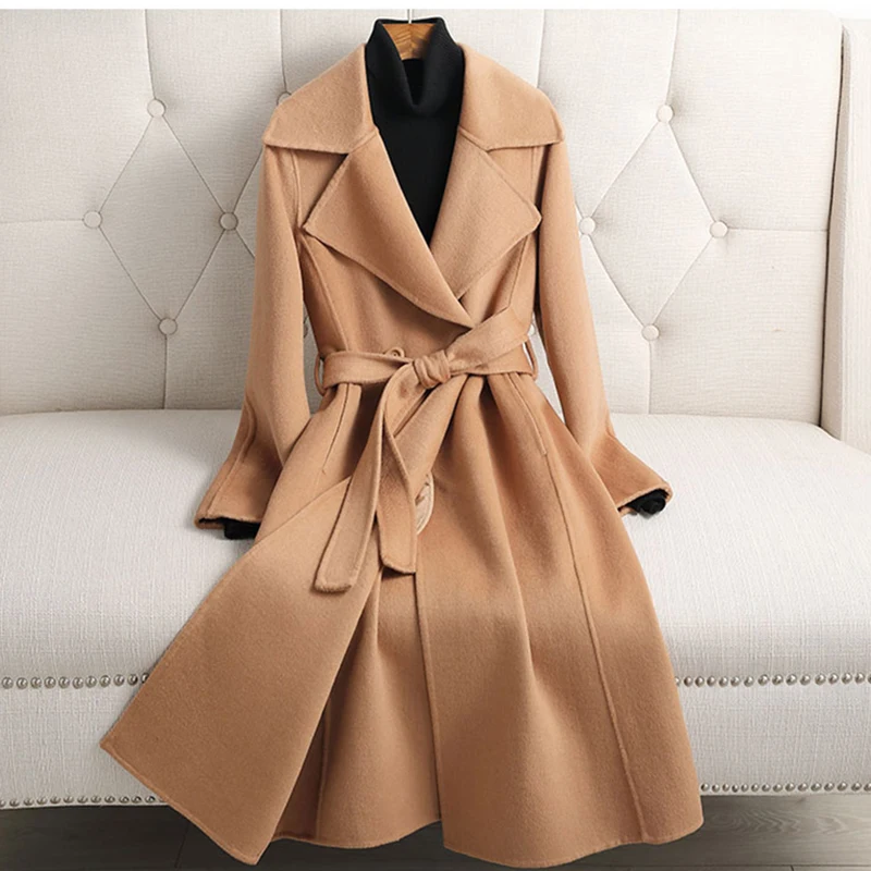 

Autumn Wool Coat Women 2023 Spring Casual Double-Sided Cashmere Jackets Female Vintage Loose Warm Coat Casaco Feminino Outwear