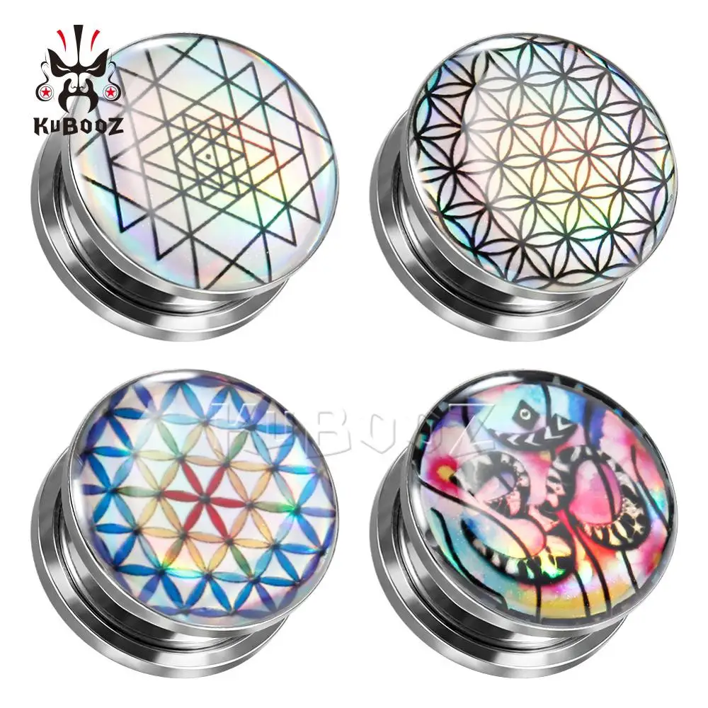 

Wholesale Price Stainless Steel Dream Catcher Picture Logo Ear Stretchers Tunnels Earring Expanders Piercing Body Jewelry 44PCS