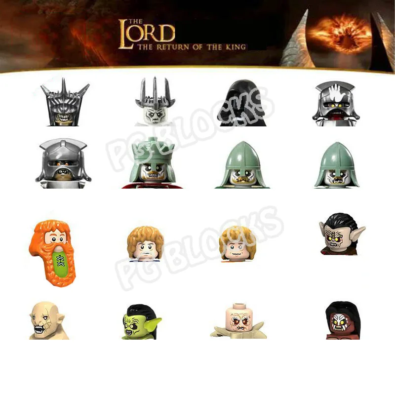 8 шт./компл. кольца строительные блоки Wraith Mouth of Sauron фигурки призрачный солдат орки