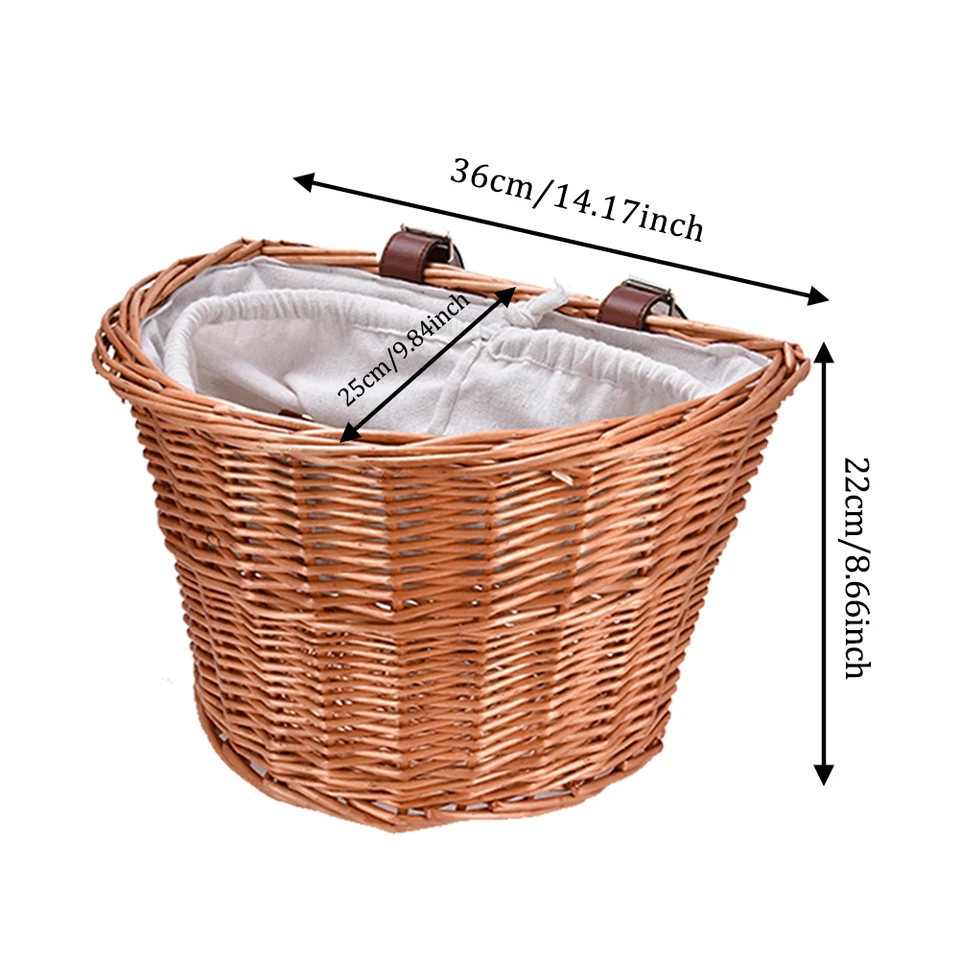 Wicker Bicycle Basket Pet Carrier for Dogs and Cats