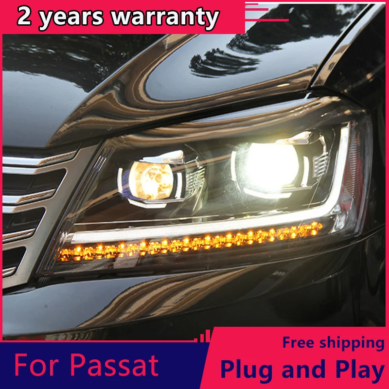 

Car Styling for Volkswagen VW Europe Passat B7 Headlights 2012-2016 LED Headlight DRL Bi Xenon Lens Dynamic Turn Signal Lamp