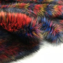 Высококачественный цветной Лисий мех, толстая плюшевая ткань, имитация меха енота, меховой воротник, 160*45 см(половина ярда)/шт