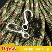 

10Pcs Carabiner Clip Aluminum Alloy Survival D-ring Spring Snap Keychain Buckle For Camping Survival Hiking
