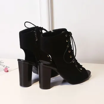 

Big Size 9 10 11-17 high heels sandals women shoes woman summer ladies Tie open toe at back of mouth