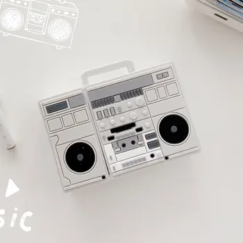 

3D retro cassette radio Bluetooth Headset soft silicone case For Airpods 1 2 wireless charging cover for airpods pro