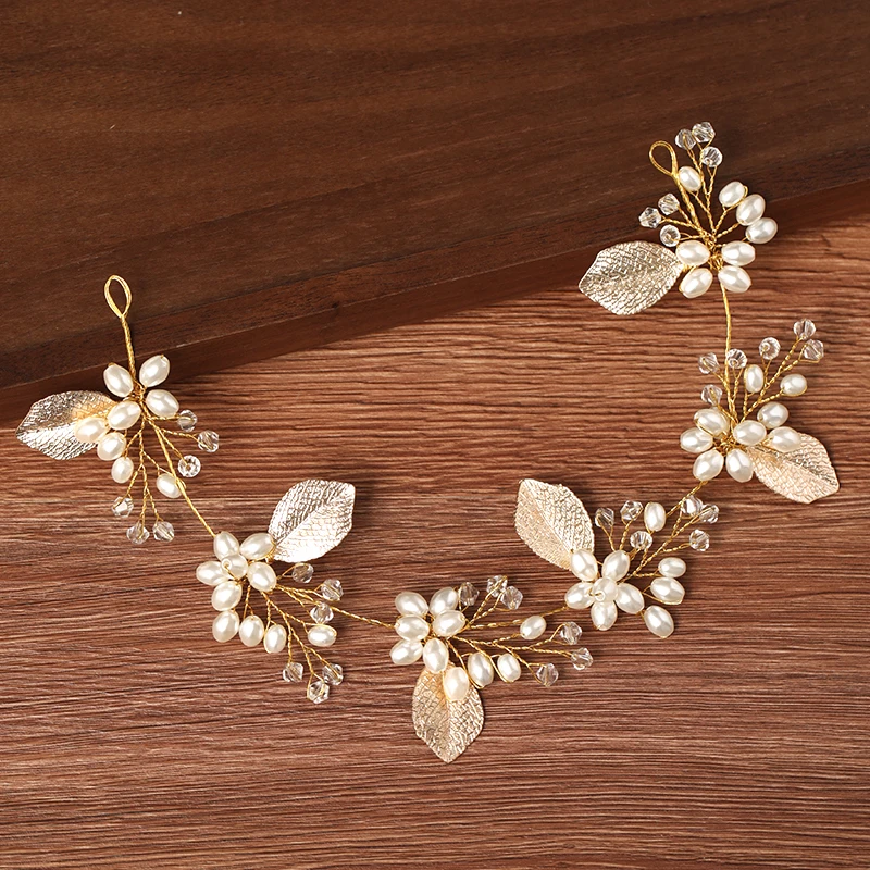 Women Hair Accessory Headbands Rhinestone Pearl Headband Bride Tiara Jewelry Wedding Hair Headdress