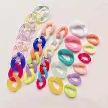 

100Pcs/Pack 22X16MM 18X13MM 16X11MM Mix Color Opening Acrylic Chain Link For DIY Making Earrings Necklace Jewelry Accessories