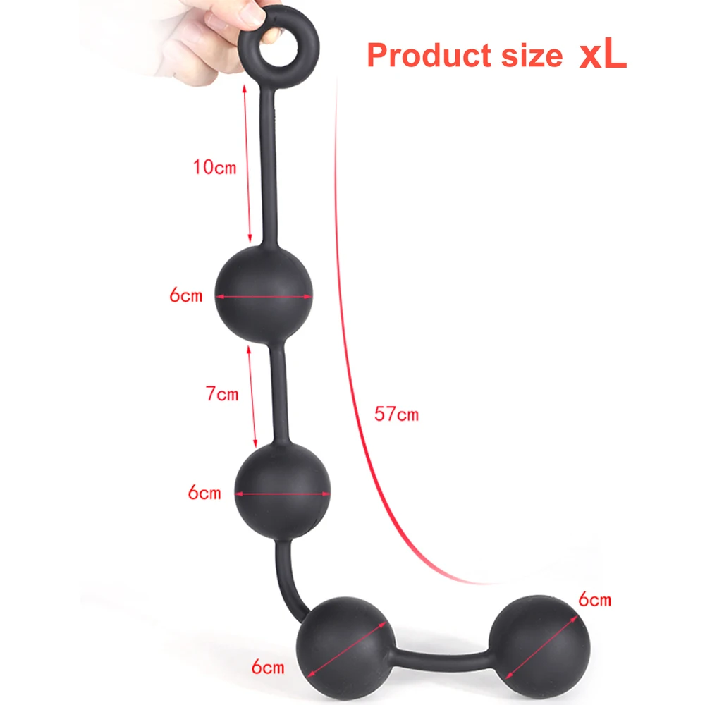Tanie Duże duże kulki silikonowe łańcuch analny wtyczka typu Plug Play kołatka Ball sklep